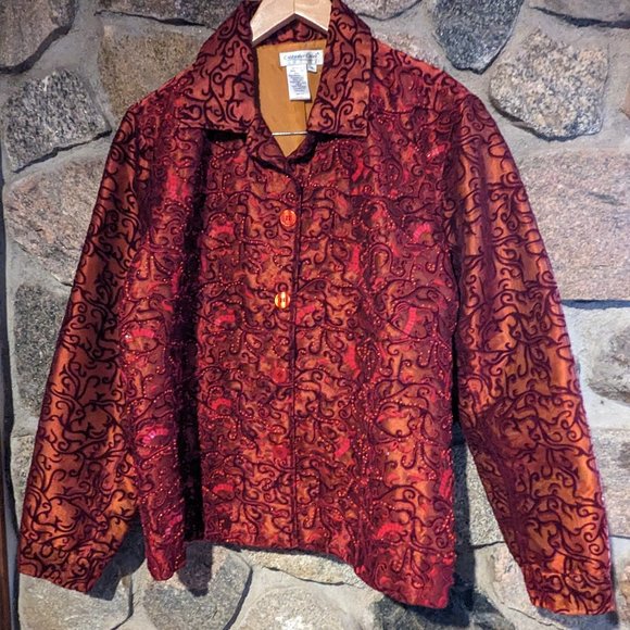 Gorgeous Textured Cranberry Red Jacket - Picture 7 of 14